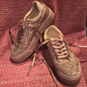 Pink Glitter Platform Sneakers